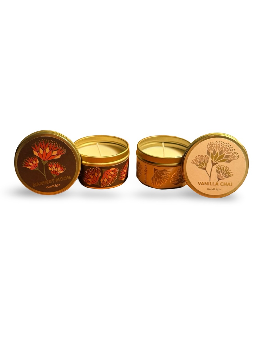 2 Brand new, unused GoodLight All natural Non-GMO scented Fall / Autumn candles